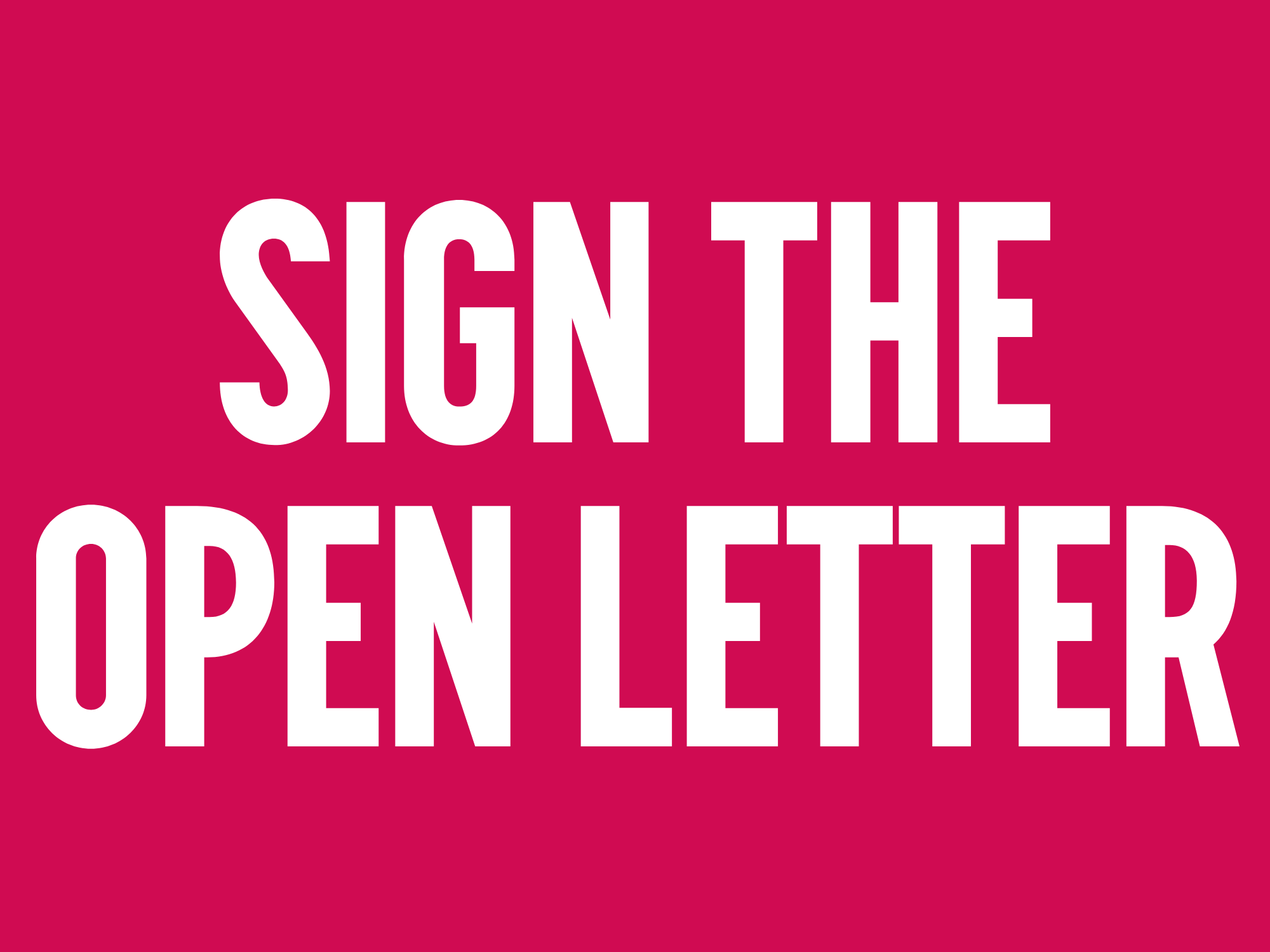 Sign the open letter